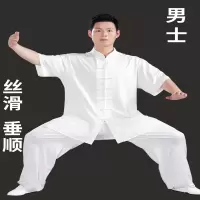 牛奶丝太极服男太极拳练功服男装夏季套装太极服装男短袖