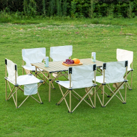 闪电客户外折叠桌椅子便携式桌子铝合金蛋卷桌野餐露营用品装备套装