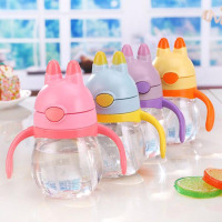 儿童吸管杯 宝宝水杯300ml手柄婴儿防漏学饮杯小孩喝水杯黄，紫、粉、蓝 颜色随机发货
