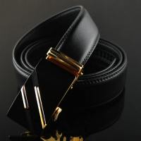 红品 自动扣皮带 男士 真皮腰带 时尚韩版款牛皮中青年商务款帅气男式真皮皮带