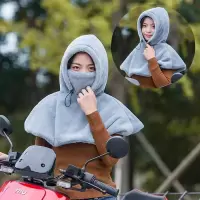 帽子围脖一体帽女冬加厚保暖