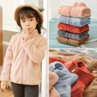 珊瑚绒男童女童外套秋冬新款加绒加厚宝宝冬装