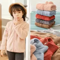 珊瑚绒男童女童外套秋冬新款加绒加厚宝宝冬装