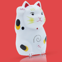 卡通招财猫感应铃感应器花店铺你好欢迎光临进超市迎宾器开业送礼商场铃红外防盗报警器 招财猫高11*宽6.