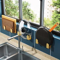 靓庭(LIANGTING)免打孔锅盖架壁挂式砧板架不锈钢菜板架厨房收纳用品置物架挂架