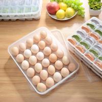 家英 带盖单层30格厨房分格饺子保鲜盒 加厚塑料托盘冰箱保鲜鸡蛋保鲜盒 食物收纳盒