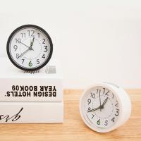 家英 日式简约数字带夜光床头静音闹钟--黑色