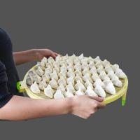 开馨宝 天然竹片可叠加多功能面食帘 饺子包子托盘垫--圆形(有脚款)44*42*5cm