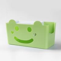 家英 笑脸多功能桌面双格收纳盒 纸巾盒