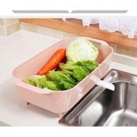 双庆 厨房蔬菜水果收纳篮沥水置物架45*24*10cm(1081)