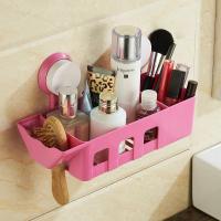 家英 强力双吸盘浴室分格置物架 厨卫两用吸盘沥水收纳架 储物架27.3*10.5*7cm