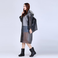 单人旅游透明雨衣 成人雨衣半透明长款户外徒步旅游男女透明帽檐背包EVA雨衣防水连体男女式户外长款雨衣