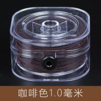 穿绳文玩绳子佛珠线包芯弹力线皮筋线手串绳手链线串珠绳-包芯线咖啡色1mm
