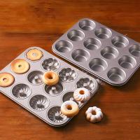 12连蛋糕甜甜圈模具烤箱家用不粘小蛋糕模具纸杯马芬模具烤盘-6连花型