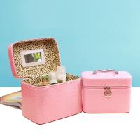 化妆包 收纳包 方形皮革化妆箱 手提化妆品箱 防水旅行整理盒