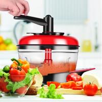 多功能切菜器手动绞菜绞肉机家用碎菜器饺子馅绞馅搅蒜机-红色