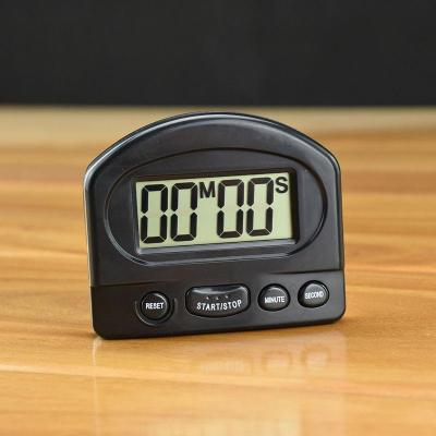 电子定时器厨房计时提醒钟倒计时器奶茶店计时器便携多功能记分钟表-黑色