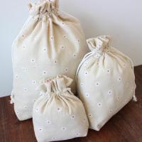 田园风棉麻布收纳袋束口袋抽绳袋茶叶礼品袋喜糖袋化妆包袋三件套杂物收纳包袜子收纳袋