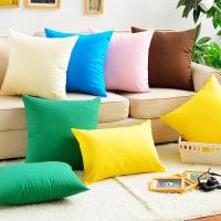 沙抱枕靠垫纯色简约办公室腰枕套靠枕靠垫车用靠背垫含芯靠枕