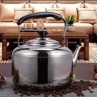 不锈钢加厚水壶烧水壶家用煤气大容量鸣笛燃气电磁炉5L7L升-不锈钢色 加厚4升