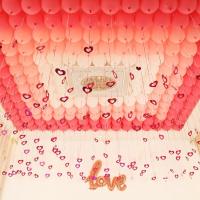 婚房房顶气球吊坠装饰亮片心形星星雨丝结婚婚礼生日派对布置用品-浪漫气球吊吊坠套餐6-100只气球