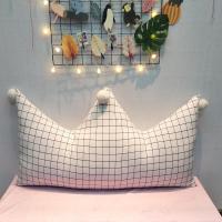 床头棉靠枕可拆洗榻榻米软包双人床头长靠垫毛球格子大靠背