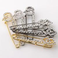 别针纽扣环型毛衣貂皮外套别针大衣风衣别针披风镶钻金属装饰扣-电镀75MM货号020