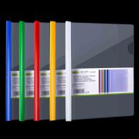 a4拉杆夹办公用品透明加厚抽杆插页文件资料夹票据夹10个-彩色10个装