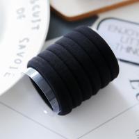 无接缝橡皮筋头饰圈绳头绳高弹力扎头基础黑色饰-一盒黑色六根-5盒装