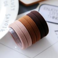 无接缝橡皮筋头饰圈绳头绳高弹力扎头基础黑色饰-一盒浅棕系六根-5盒装