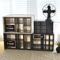 文具透明收纳盒桌面整理盒迷你可爱抽屉式塑料盒小号办公室物品柜