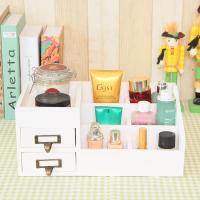 桌面木制储物盒化妆品首饰盒整理箱格子收纳柜大号抽屉式收纳盒