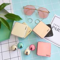 方形可爱眼镜伴侣盒隐形近视眼镜盒美瞳护理盒卡通带镜子镊子双联盒