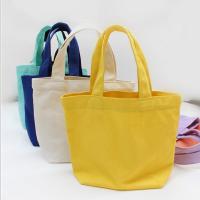 帆布手提饭盒包简约实用糖果色便当包文艺清新小拎包加厚饭盒袋