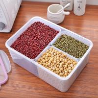 家用手提带盖收纳盒厨房五谷杂粮存储盒多格冰箱储物盒密封食品保鲜盒