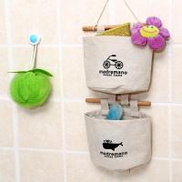 棉麻单兜收纳挂袋挂兜墙挂式收纳袋衣柜后布艺杂物储物袋