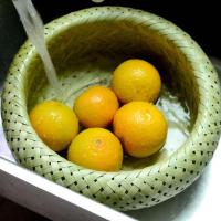 圆形竹编水果篮家用鸡蛋竹篮绿色小竹篮竹篓桌面餐厅手编竹箩