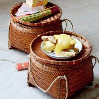 竹筐竹箩带盖结婚喜庆竹簸箕竹编竹制品拜神篮子带盖收纳篮