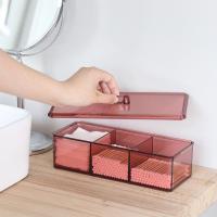 透明收纳盒亚克力化妆品化妆棉存储盒梳妆台棉签卸妆棉储物盒