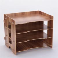 多层木质收纳盒文件桌面整理盒资料架办公室用品置物柜杂志储物箱