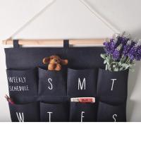 后收纳挂袋棉麻挂袋学生宿舍墙面收纳袋多格大空间杂物置物袋