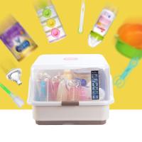 收纳箱加厚大容量婴儿奶瓶翻盖便携收纳盒餐具防尘宝宝奶瓶干燥架