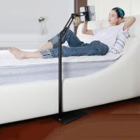 落地懒人支架平板手机通用直播架子-黑白配-方形底1.4米折叠臂落地支架