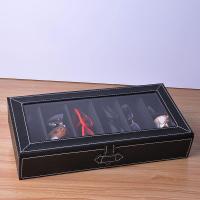 眼镜收纳盒太阳眼镜盒皮革多格墨镜盒子带盖可视6格眼镜整理盒