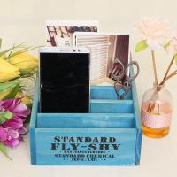 复古票据架木质单据卡片分格管理收纳盒子手机存放盒茶几桌面储物盒