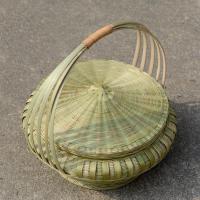 手提竹篮家用水果提篮结婚喜庆竹编收纳筐竹篓鸡蛋提篮复古篮