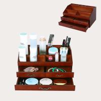 化妆品收纳盒欧式木质多功能饰品收纳盒首饰整理箱桌面收纳盒