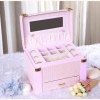 首饰盒编织纹便携多层饰品箱创意礼品饰品收纳箱桌面收纳盒