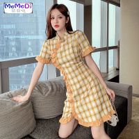 2020夏季新款女格年轻款气质复古旗袍改良版旗袍连裙收腰修身