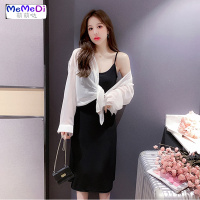 2020夏季新款流行裙子法式复古仙女防晒开衫吊带裙套装时尚两件套